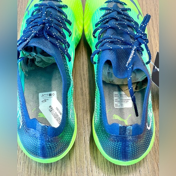 PUMA ULTRA 1.3 FG/AG Soccer Cleat Green Glare/Elektro Aqua/Spellbound Size US 9 - Picture 9 of 10